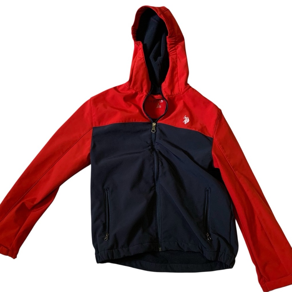 Ralph Lauren US Polo ASSN Boys Red & Navy Hooded Jacket Boys XL 14-16